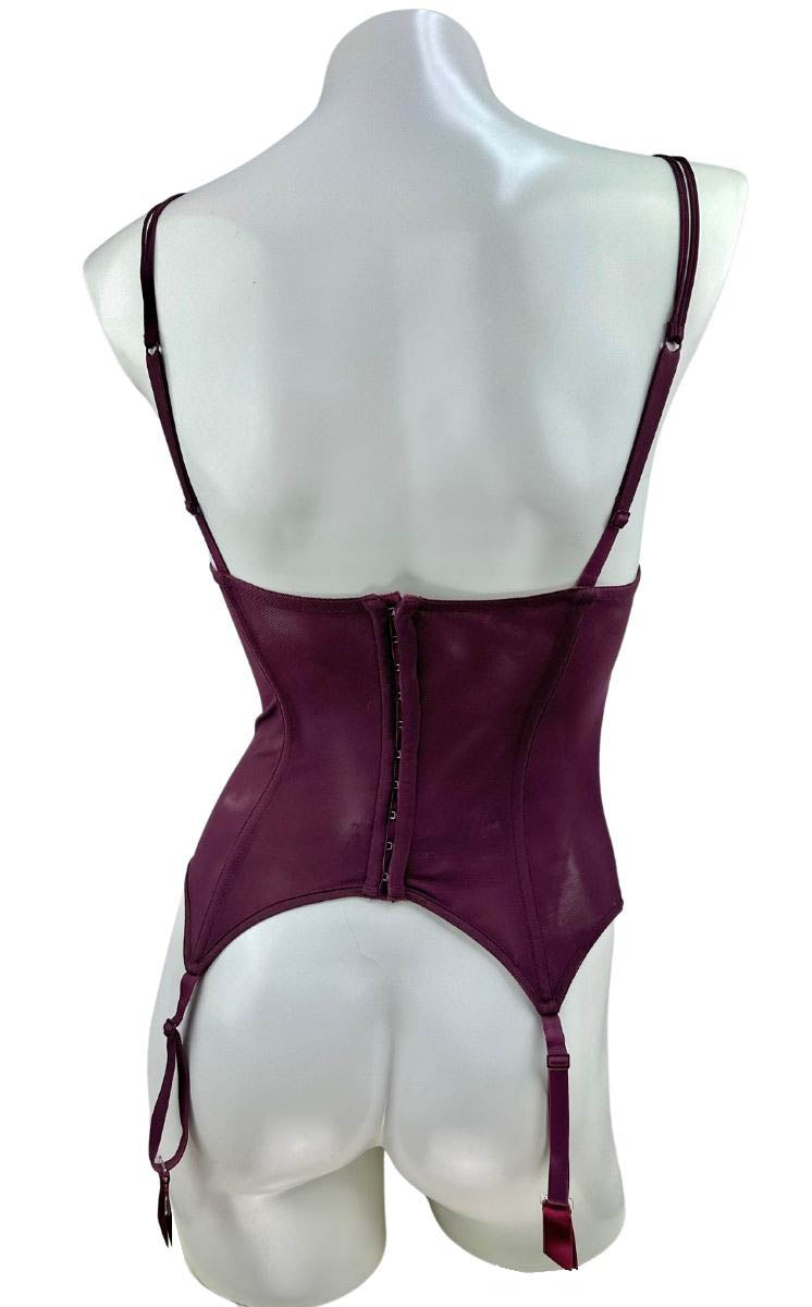 Gilet Corset Tyrolien En Laine Bordeaux - Taille 46/48 Femme - Occasion Très Bon état